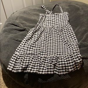 Black and White Checkered Midi Dress